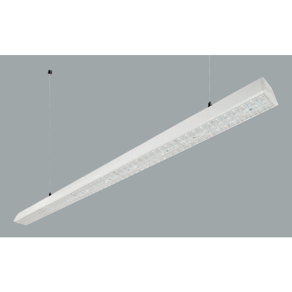 A white linear led on a grey background.