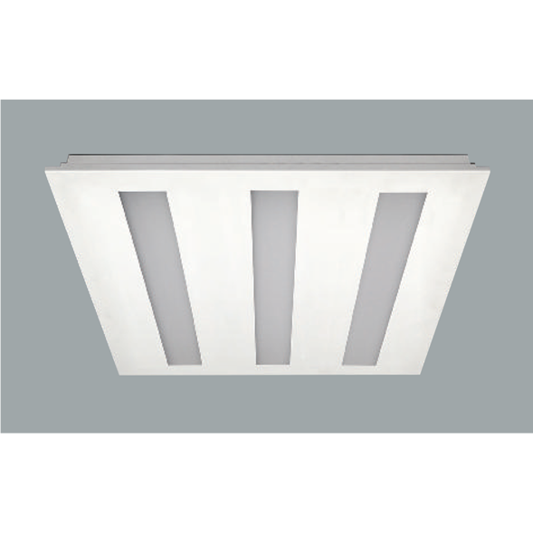 Recessed ceiling light x3 on a grey background - 595mm