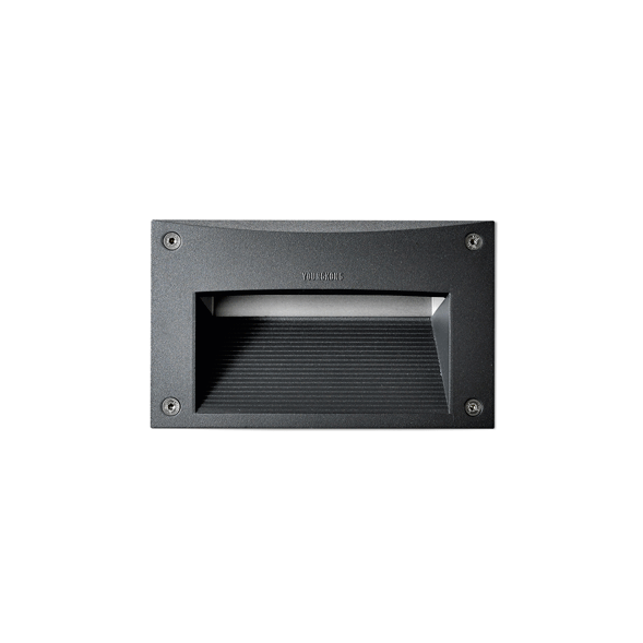 2111 Black and White Outdoor Recessed Wall Light with 12W on a white background