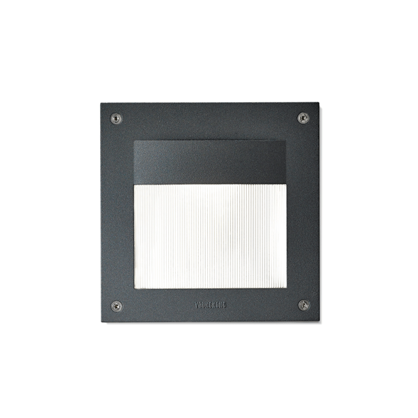 2113 Black and White Outdoor Recessed Wall Light with 12W on a white background