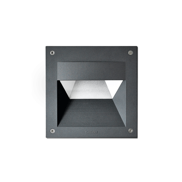 2115 Black and White Outdoor Recessed Wall Light with 12W on a white background