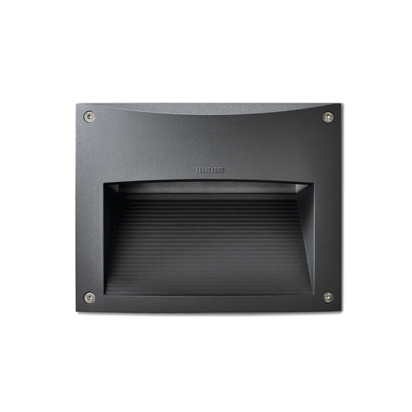 2117 Black Outdoor Recessed Wall Light with 16W on a white background