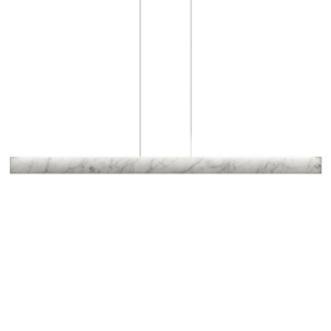 A modern marble pendant light on a white background.