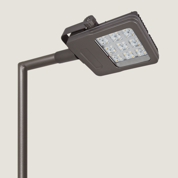 A black mini urban lighting with grey background.