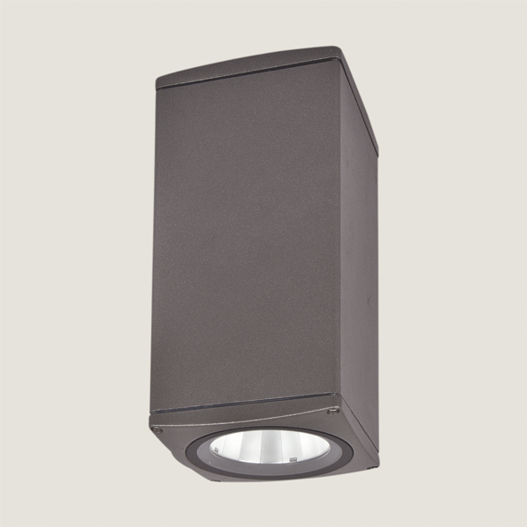 A black outdoor ceiling light with a white background.