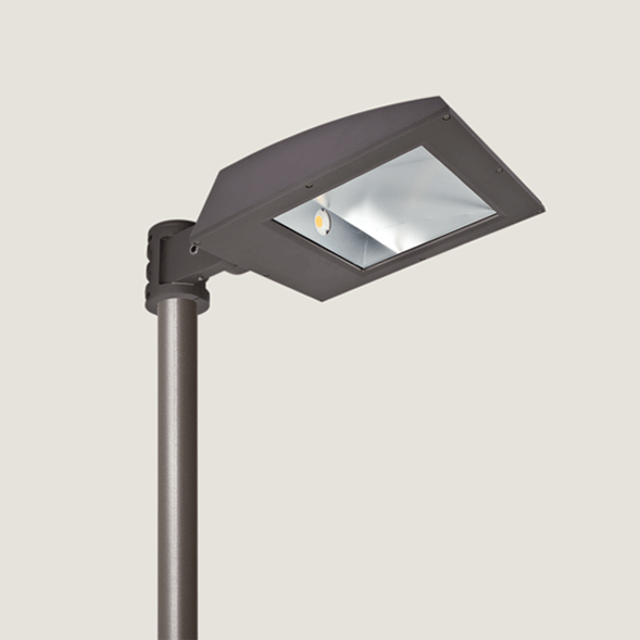 A black single urban lighting with grey background.