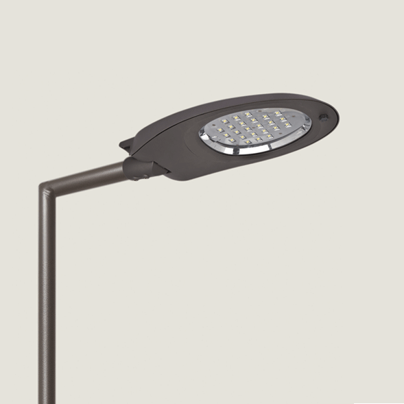 A black stylish urban lighting on a grey background.