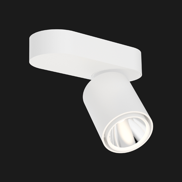 White chrome base organic ceiling light on a black background