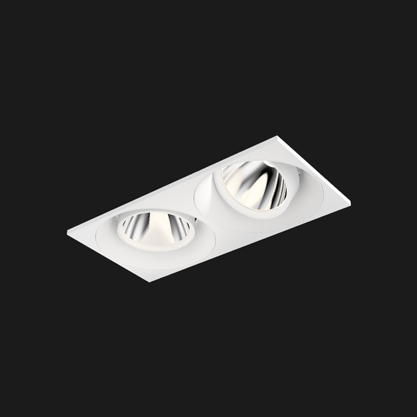 A white rectangle led downlight with a black background.