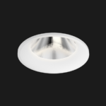 A white fix round led downlight with black background
