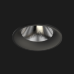 A black fix round led downlight with black background.