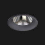 A anthracite fix round led downlight with black background.