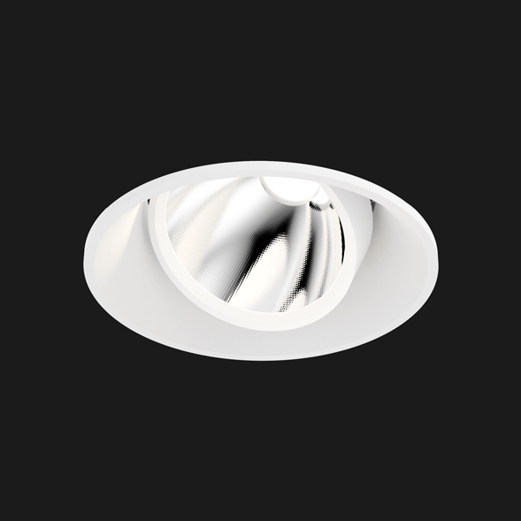 A white mix led downlight with black background