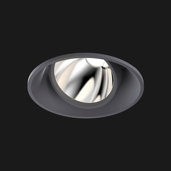 A anthracite mix round led downlight with black background