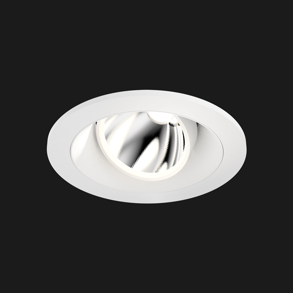 A white round mix led downlight with black background