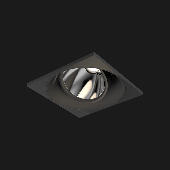 A black and white square mix led downlight with black background
