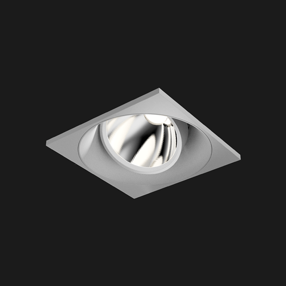A grey square mix led downlight with black background