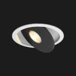 A black and white flat led with black background