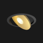 A black and gold flat led with black background