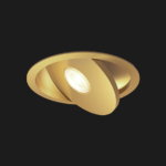 A gold flat led with black background