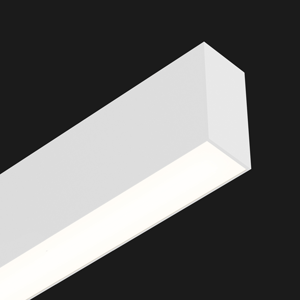 A white linear LED on a black background.