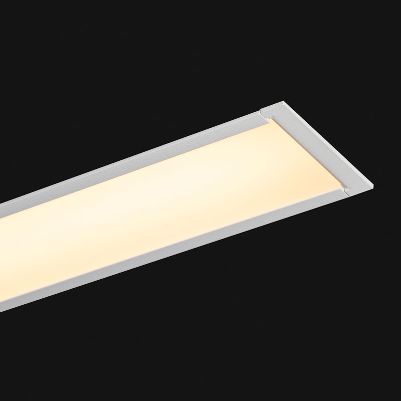 White Recessed linear LED 65x52mm on a black background