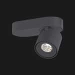 Anthracite base organic ceiling light on a black background