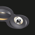 A anthracite double 8 led downlight with black background