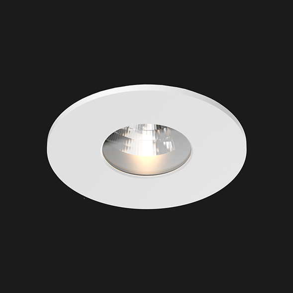 A white round led downlight with black background