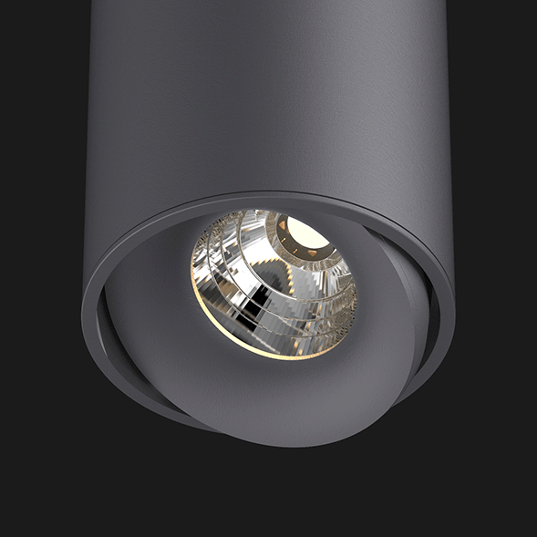Anthracite ceiling light on a black background