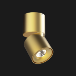 A gold Led Spotlights with a black background.
