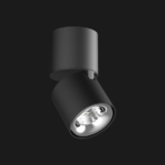 A black chrome Led Spotlights with a black background.