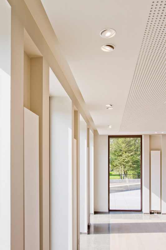A luxury hallway with led downlights