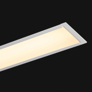 White Recessed linear LED 45x52mm on a black background